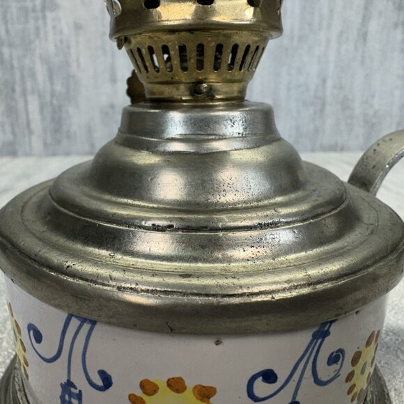 Cosi Tabellini Pewter Ceramic Kerosene Lamp Italy Vintage Rare - Picture 8 of 15